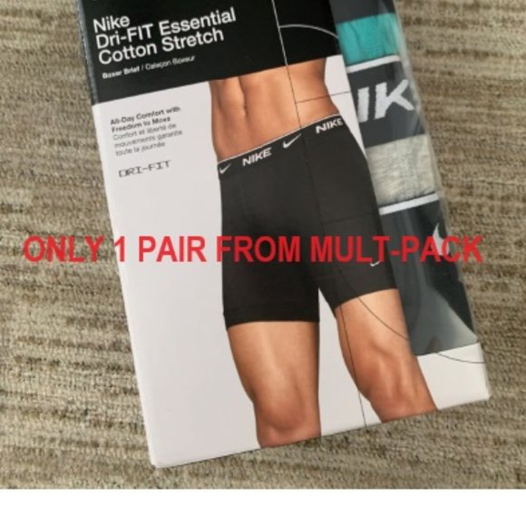 NIKE MENS NEW TEAL DRI-FIT ESSENTIAL COTTON STRETCH TRUNK MED 1 PAIR ONLY - Picture 3 of 9